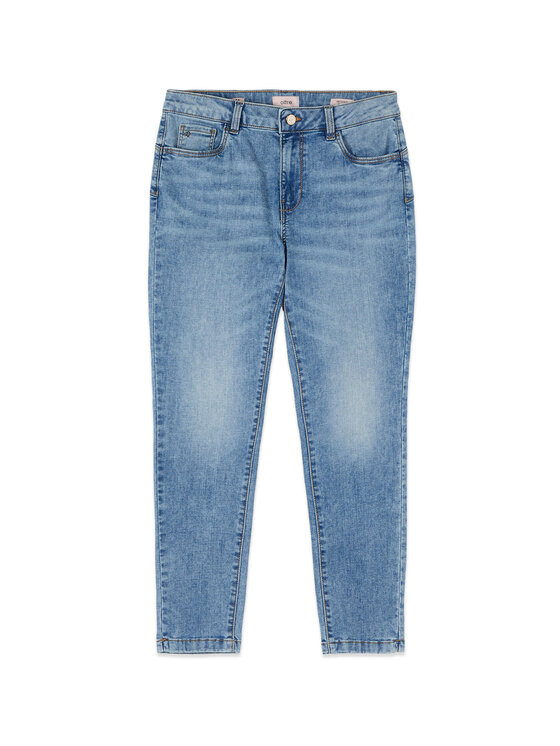 Oltre Oltre Jeansy P447R009007N004 Turkusowy Skin Fit