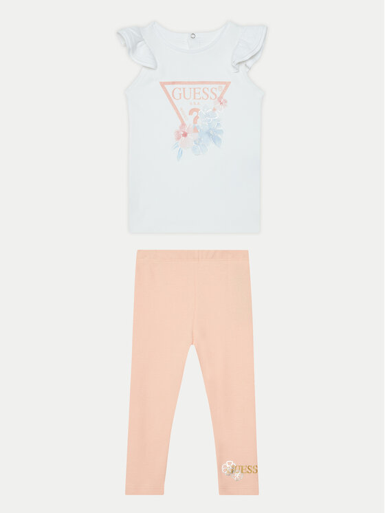 Guess Súprava tričko a legíny A5RG10 KA6W4 Biela Regular Fit