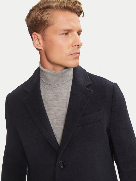 Liu Jo Liu Jo Płaszcz wełniany QXX009 T2583 Granatowy Regular Fit