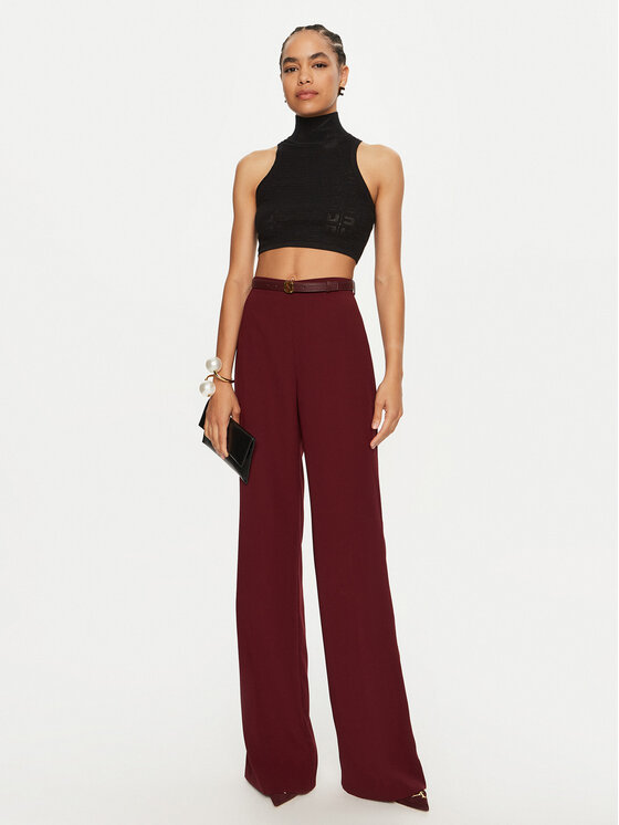 Elisabetta Franchi Elisabetta Franchi Riidest püksid PA-061-47E2-V300 Bordoopunane Regular Fit