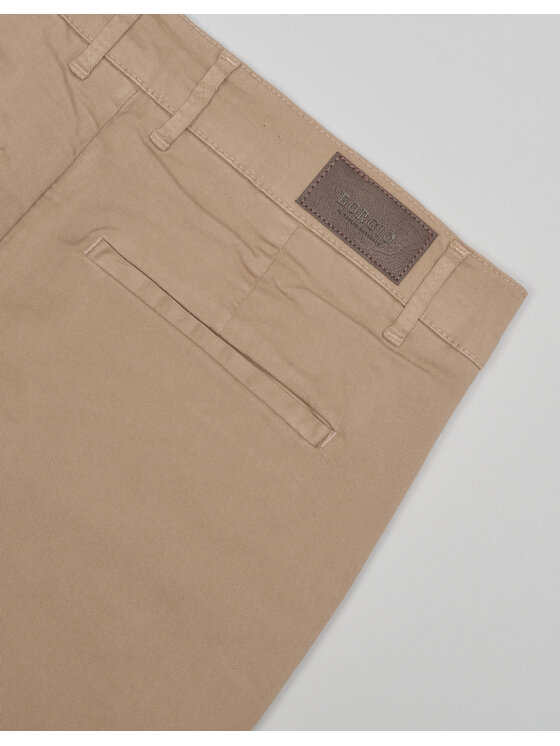 Borgio Borgio Szorty materiałowe menfi Beżowy Slim Fit