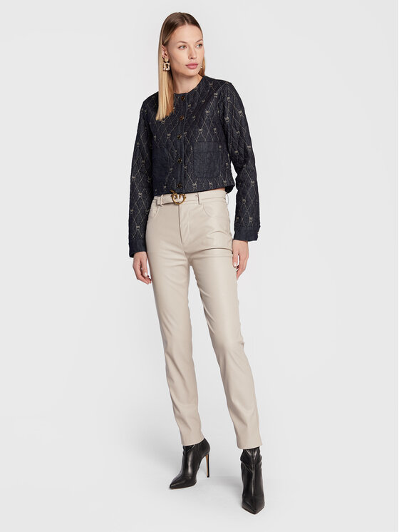 PINKO Pinko Džinsinė striukė Inspirata 1 1J1115 A0A4 Tamsiai mėlyna Boxy Fit