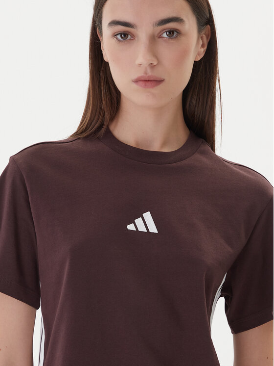 adidas adidas T-Shirt Essentials 3-Stripes JX7621 Καφέ Regular Fit