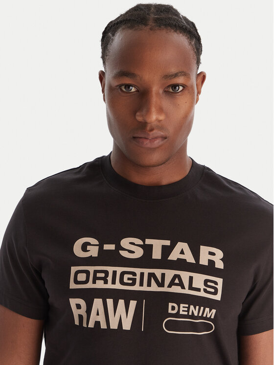 G-Star Raw G-Star Raw Marškinėliai Originals D25969-C506 1214 Juoda Regular Fit