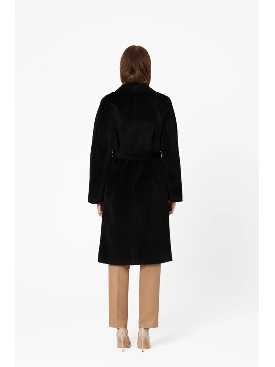 GIODORO GIODORO Μάλλινο παλτό L Μαύρο Straight Fit