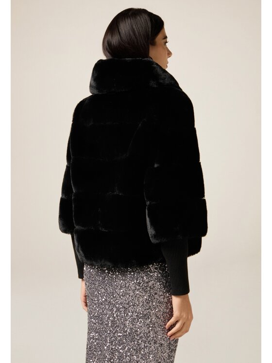 Oltre Oltre Płaszcz zimowy 0076R000471N033 Czarny Boxy Fit