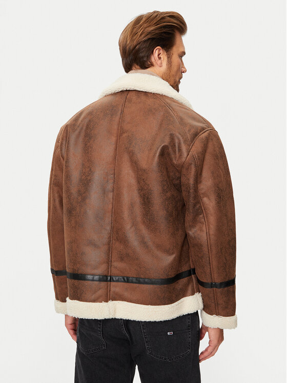 Lindbergh Lindbergh Jakna iz umetnega usnja 30-301124 Rjava Regular Fit