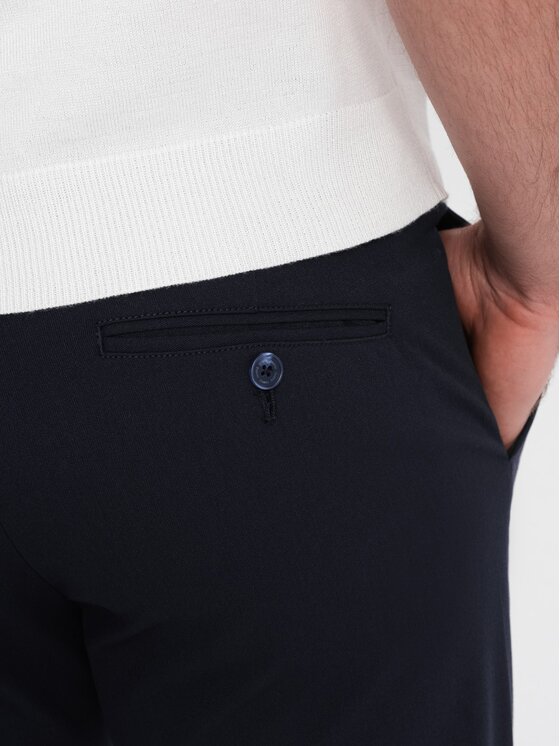 Ombre Ombre Chino kalhoty OM-PACP-0191 Tmavomodrá Regular Fit