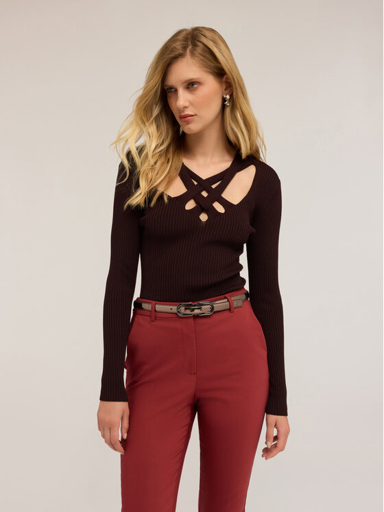 Motivi Motivi Cardigan M410W003504N022 Marrone Regular Fit