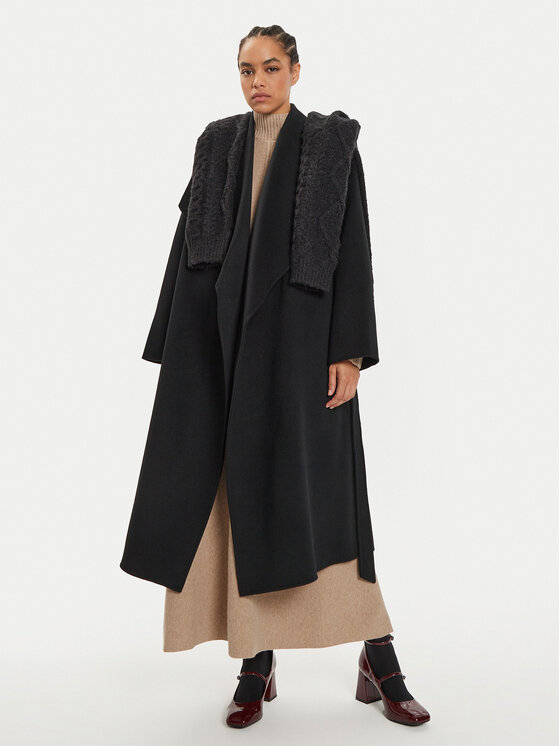IVY OAK IVY OAK Wollmantel Carrie Rose IO111048 Schwarz Loose Fit