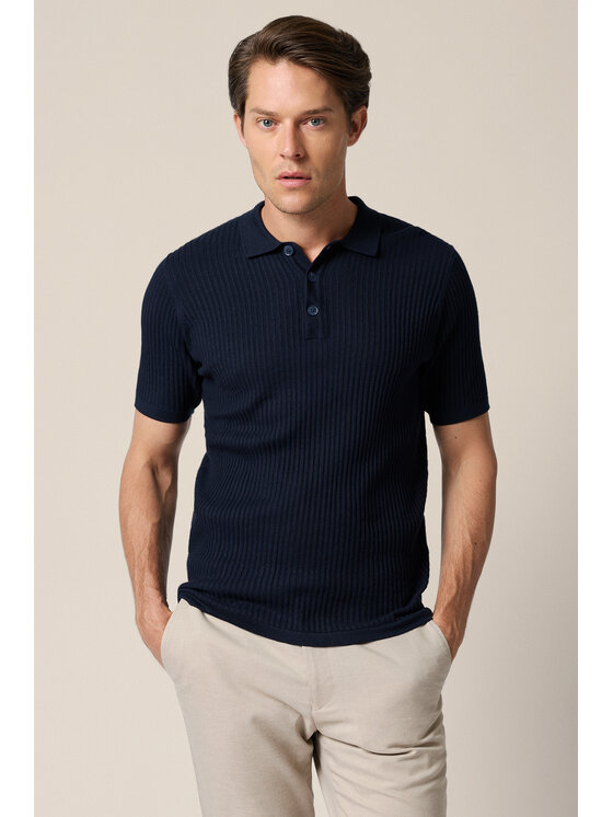 Lancerto Lancerto Polo Domenico PO073126000007 Granatowy Regular Fit