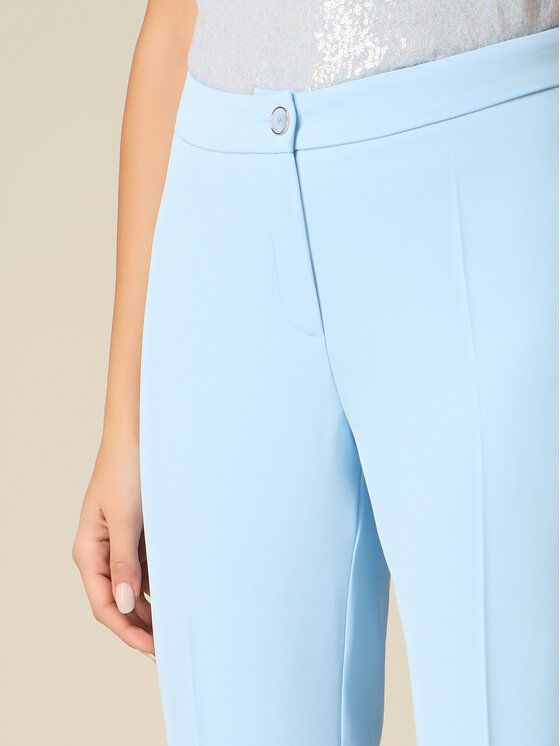 Oltre Oltre Spodnie materiałowe P044R008911N004 Turkusowy Regular Fit