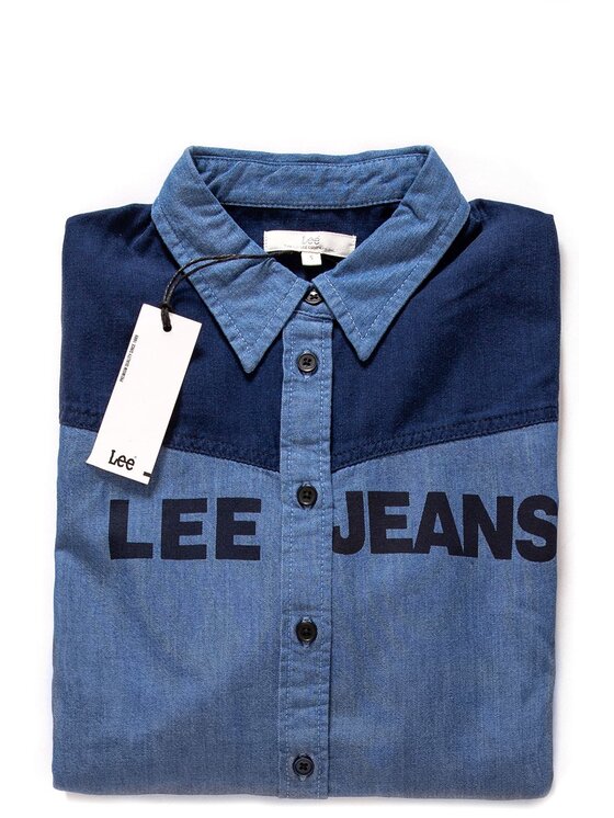 Lee Lee Koszula TOP BLOCKING SHIRT Niebieski Regular Fit