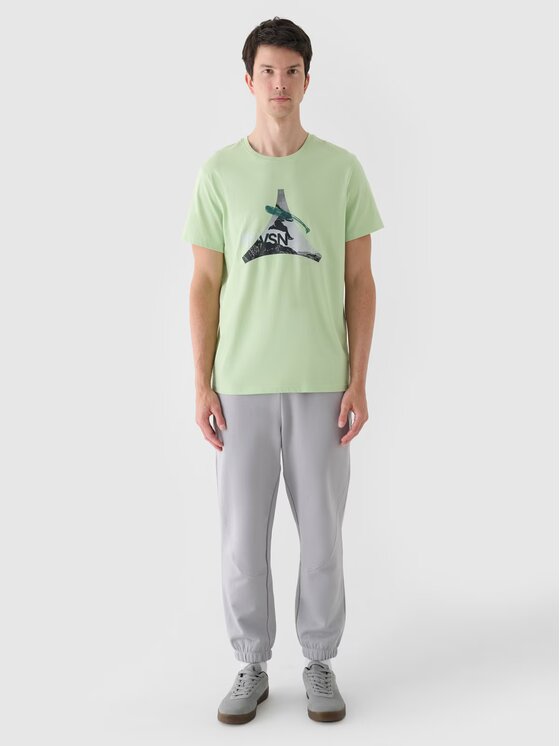 4F 4F T-shirt 4FRAW24TTSHM2301-41S Verde Regular Fit