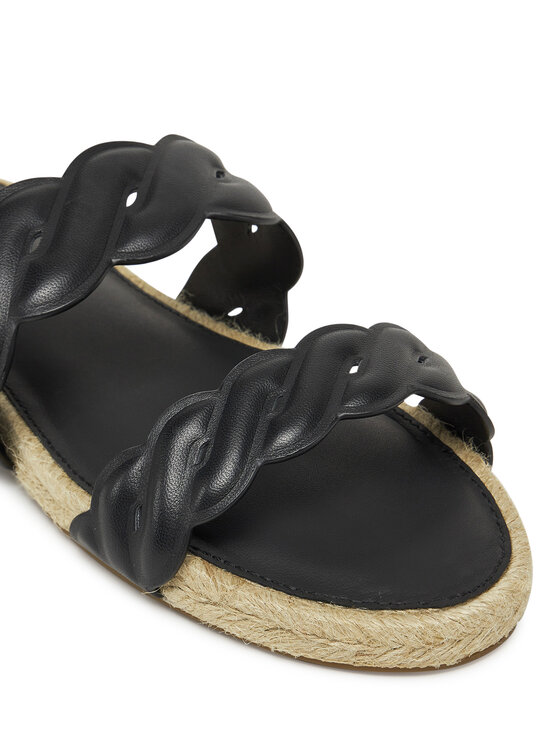 Tommy Hilfiger Tommy Hilfiger Espadrilles Leather Rope Espadrille Mule FW0FW08503 Fekete