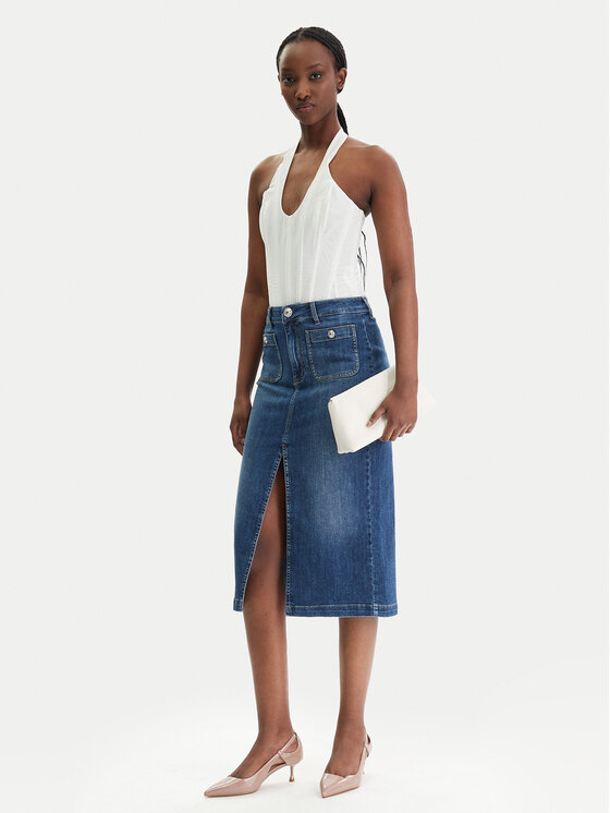 Liu Jo Liu Jo Džínsová sukňa UA6259 D0275 Modrá Regular Fit