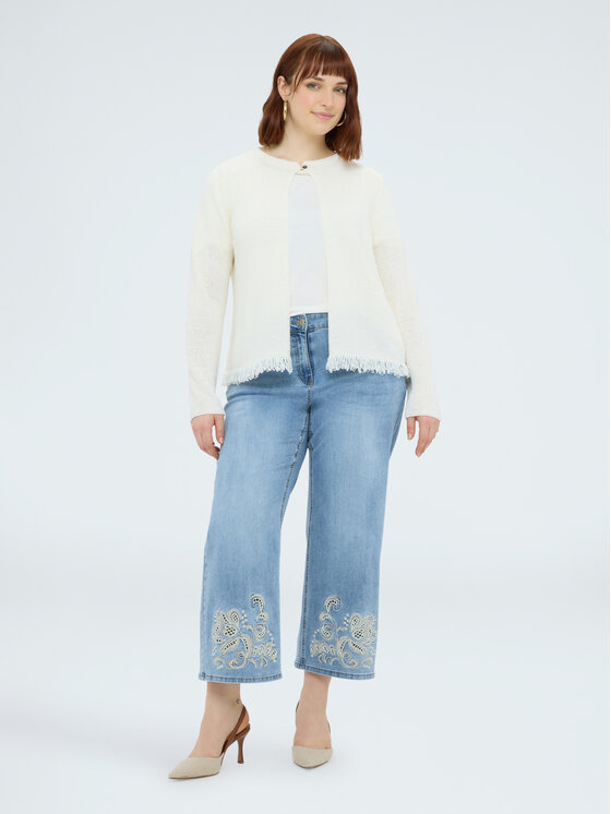 Fiorella Rubino Fiorella Rubino Kardigan M193L008470N011 Biały Boxy Fit