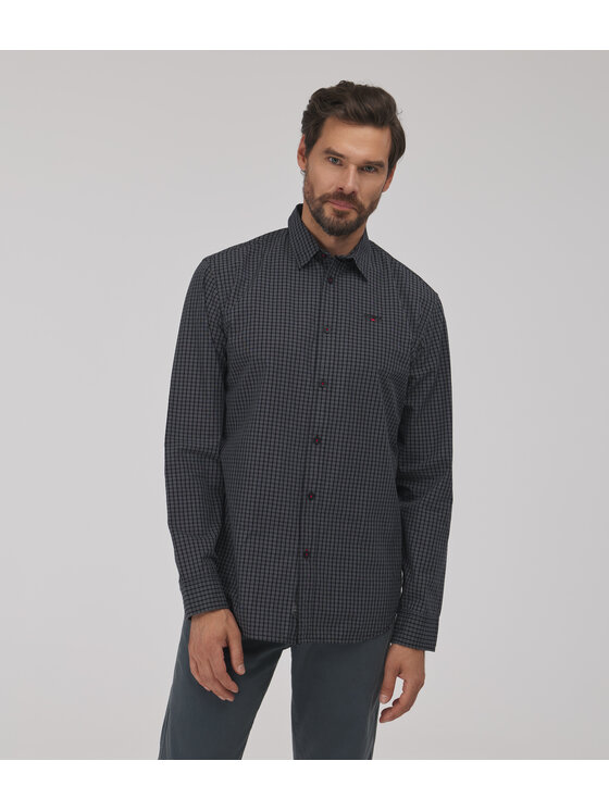 Lee Cooper Lee Cooper Koszula REY Szary ciemny Regular Fit