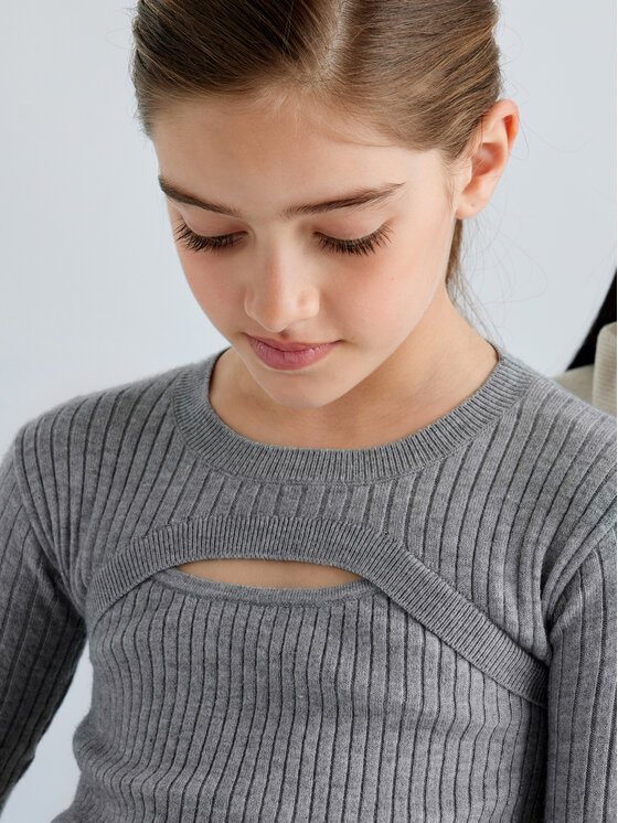 Mayoral Mayoral Блузка 7308 Сірий Slim Fit