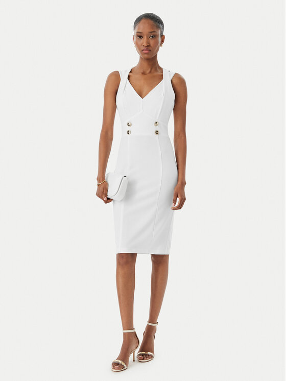 Rinascimento Rinascimento Koktel haljina CFC0019924002 Bijela Regular Fit