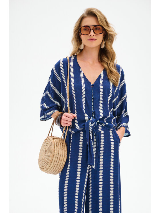 blue shadow blue shadow Bluzka Azari Granatowy Regular Fit