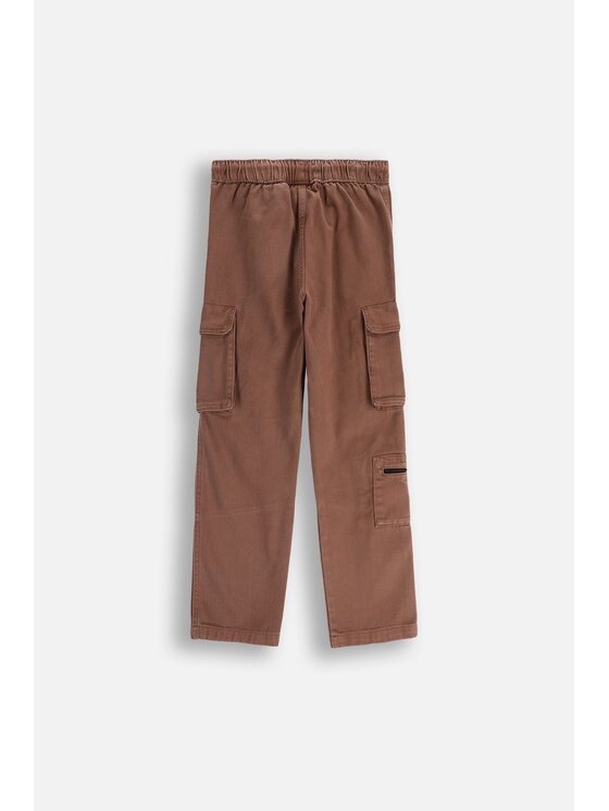Coccodrillo Coccodrillo Kalhoty z materiálu ZC5119101CBJ-018 Hnědá Regular Fit