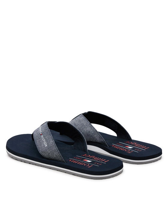 Tommy Hilfiger Tommy Hilfiger Σαγιονάρες Chambray Beach Sandal FM0FM05570 Σκούρο μπλε