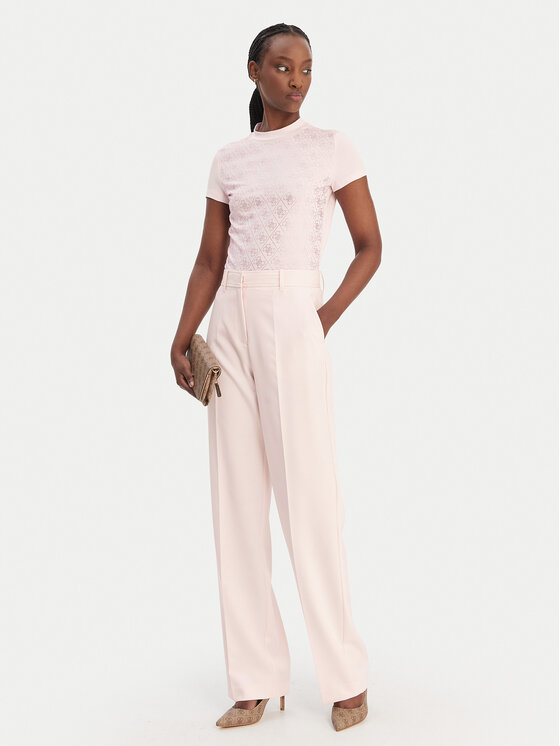 Guess Guess Pantaloni di tessuto W6RB02 WH9Y2 Rosa Regular Fit