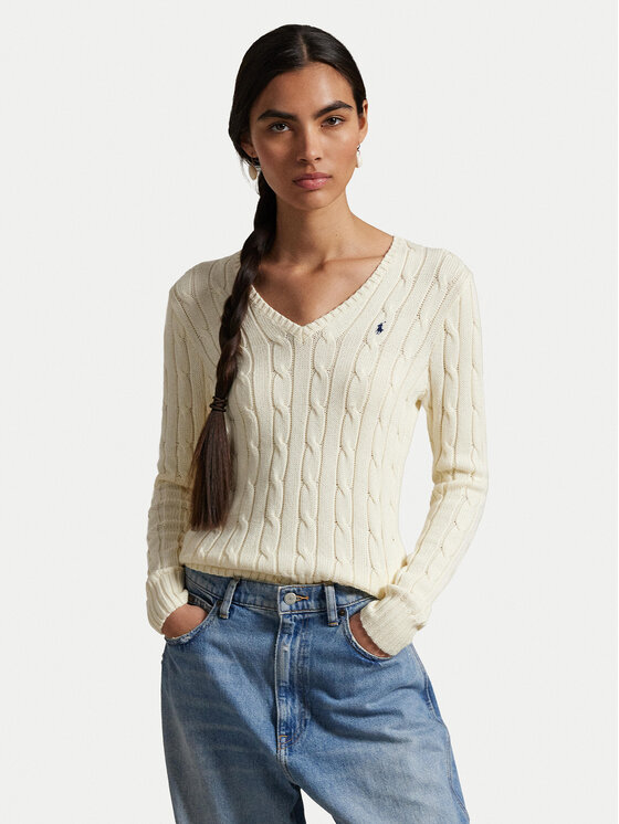 Polo Ralph Lauren Polo Ralph Lauren Sveter 211971870011 Krémová Slim Fit