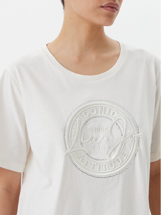 Liu Jo Sport Liu Jo Sport T-krekls TA5174 JS923 Écru Regular Fit