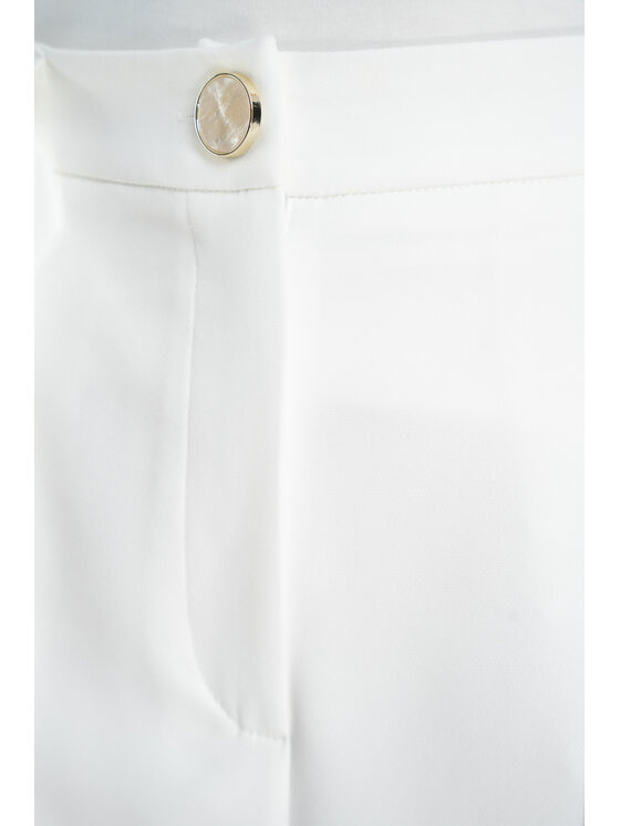 CLICK CLICK Bavlnené nohavice 30-402 Biela Relaxed Fit
