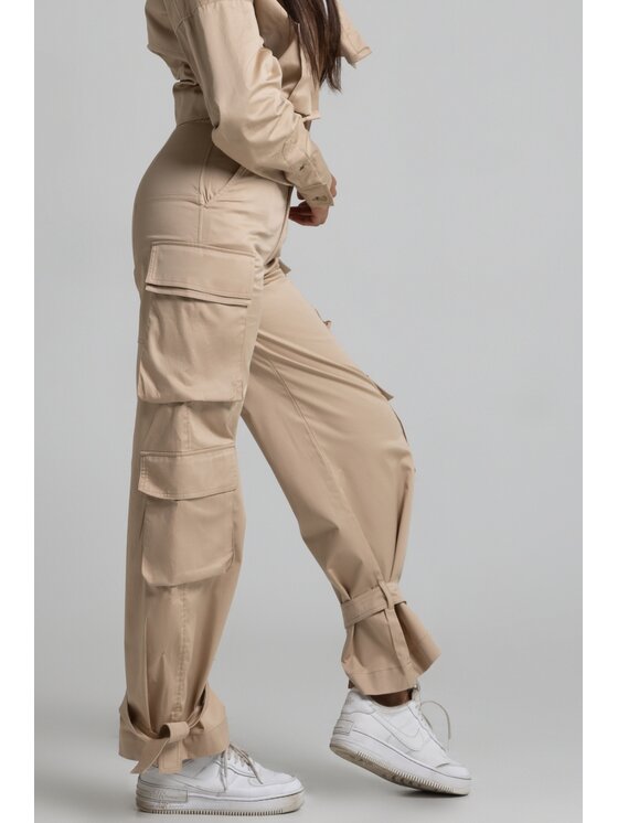 Chiara Wear Chiara Wear Spodnie materiałowe CARGO Beżowy Cargo Fit
