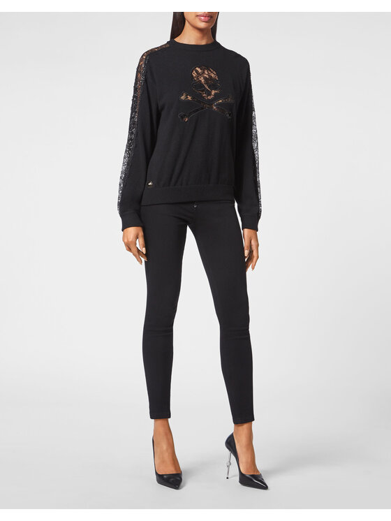 PHILIPP PLEIN PHILIPP PLEIN Sweter 8669 Czarny Regular Fit