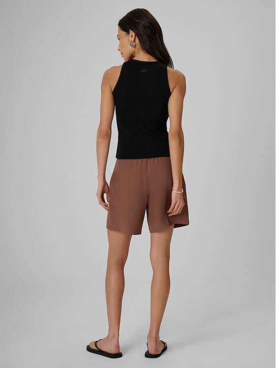 4F 4F Szorty materiałowe 4FRSS26TSHOF0937-82S Brązowy Loose Fit