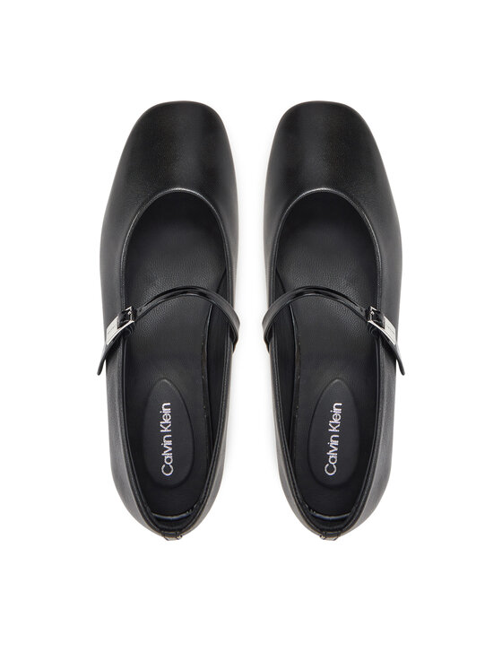 Calvin Klein Calvin Klein Ballerinas Ballerina New Buckle - Lth HW0HW02483 Schwarz