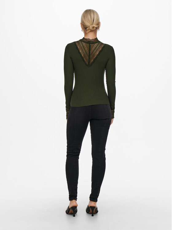 ONLY ONLY Halenka 15207788 Zelená Stretch Fit