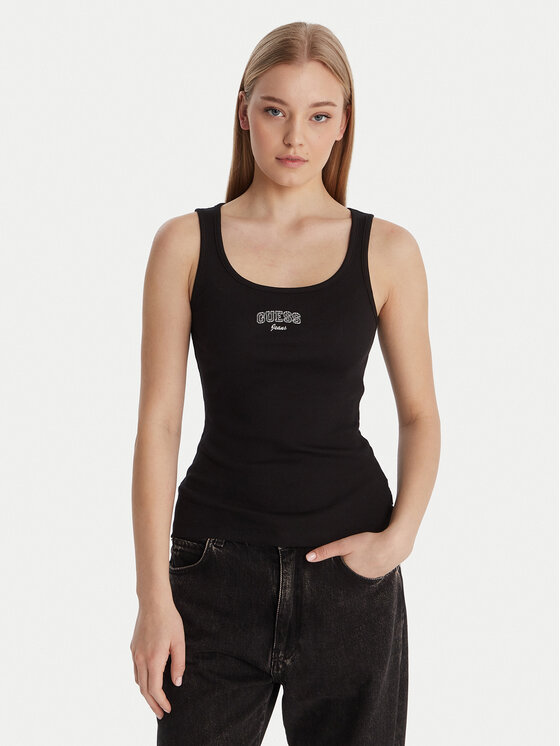 Guess Jeans Guess Jeans Felső W6RP20 KA0H1 Fekete Slim Fit