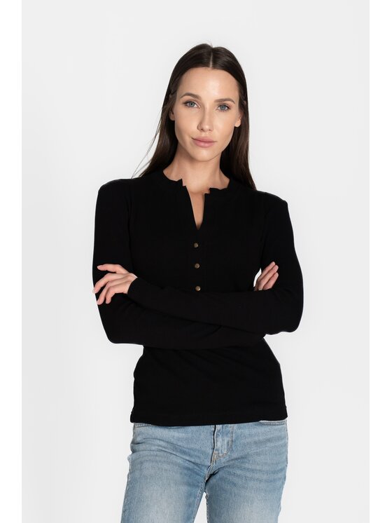 MANDRAGORA MANDRAGORA Blúzka snappy Čierna Regular Fit