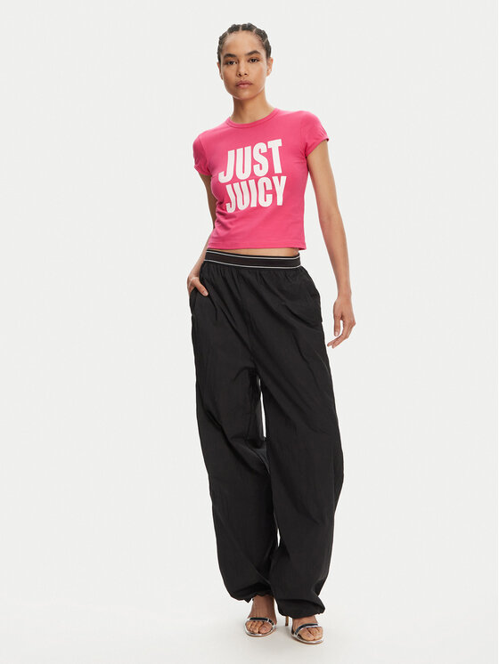 Juicy Couture Juicy Couture Marškinėliai Just Juicy JCGCT125040 Rožinė Slim Fit