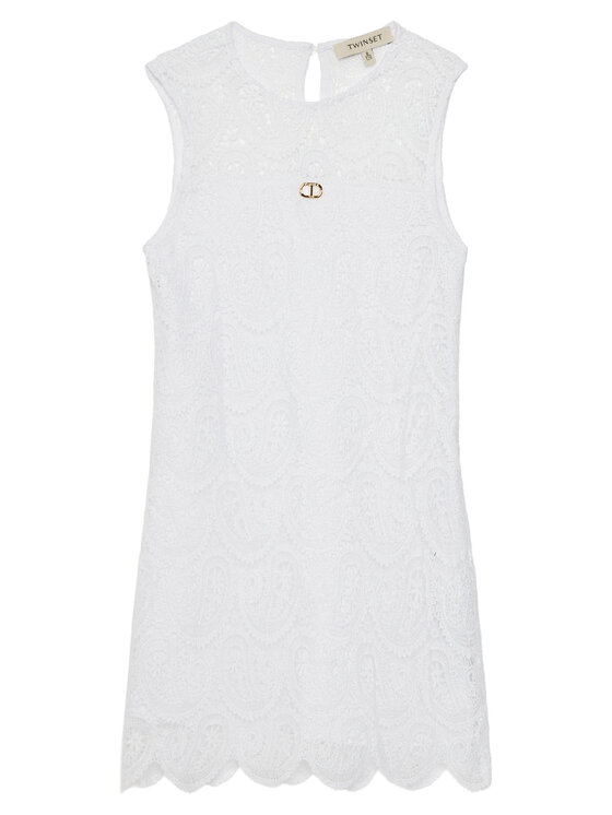 TWINSET TWINSET Elegantné šaty 251GJ2QR3 Biela Regular Fit