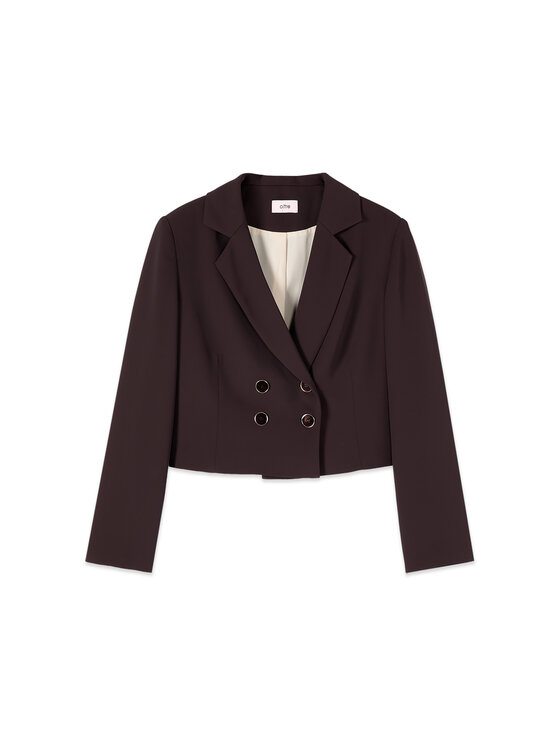 Oltre Oltre Marynarka Q073R004709N022 Brązowy Cropp Fit