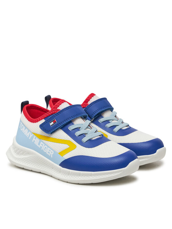 Tommy Hilfiger Tommy Hilfiger Snīkeri Low Cut Lace-Up/Velcro Sneaker T1B9-33868-1756 S Balts