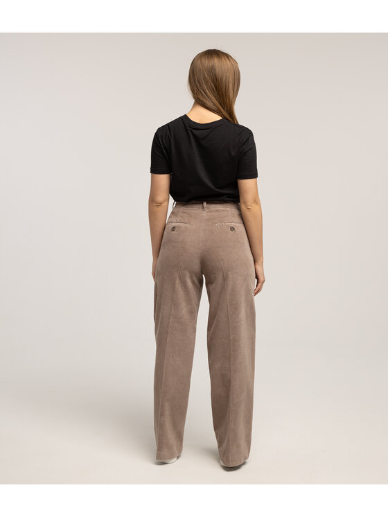 Lee Cooper Lee Cooper Spodnie materiałowe LUNAR CORD Brązowy Wide Leg