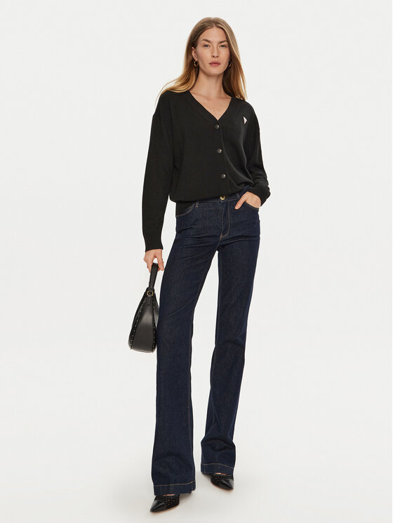 Guess Jeans Guess Jeans Kardigāns W4BR16 Z3HO2 Melns Regular Fit