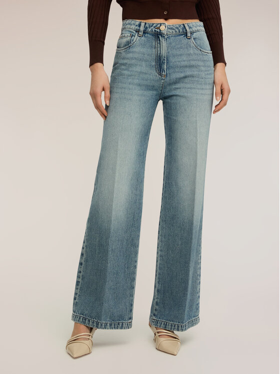 Motivi Motivi Jeansy P572Q104479N004 Turkusowy Flare Fit