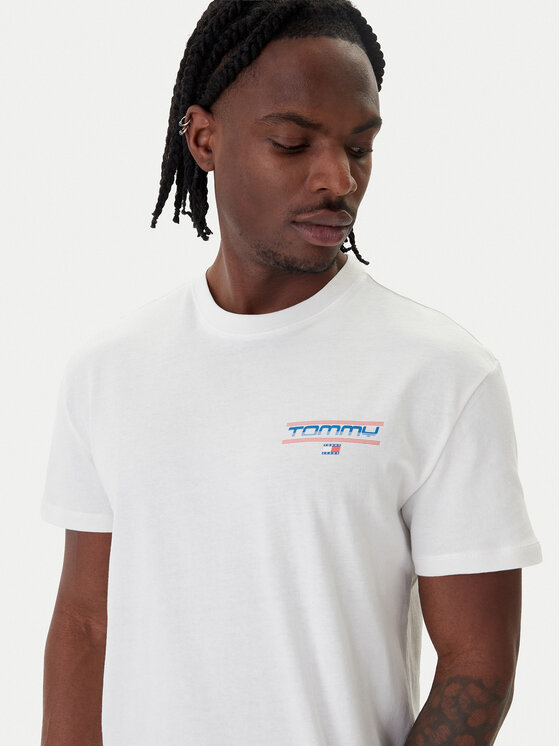 Tommy Jeans Tommy Jeans T-Shirt Poster DM0DM22541 Bílá Regular Fit