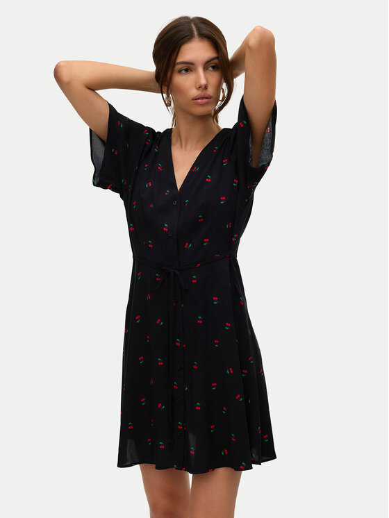 Vero Moda Vero Moda Sukienka letnia Alba 10292845 Czarny Regular Fit