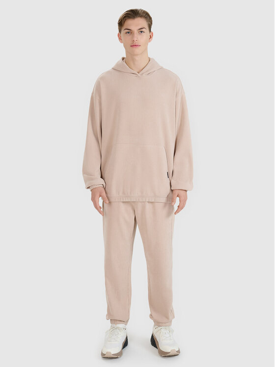 4F 4F Bluza MIDSHOP TEXTILE Beżowy Oversize