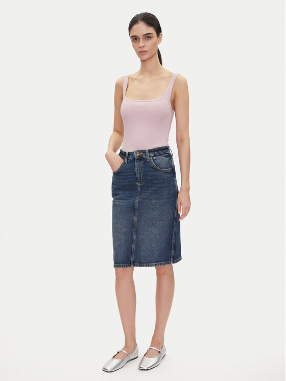 Lee Lee Džínsová sukňa 112355270 Tmavomodrá Regular Fit