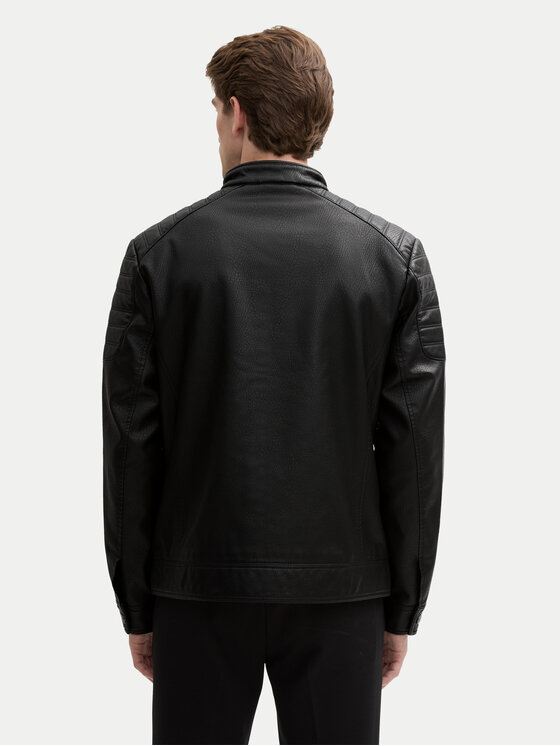 Tom Tailor Tom Tailor Geacă din imitație de piele 1044100 Negru Regular Fit